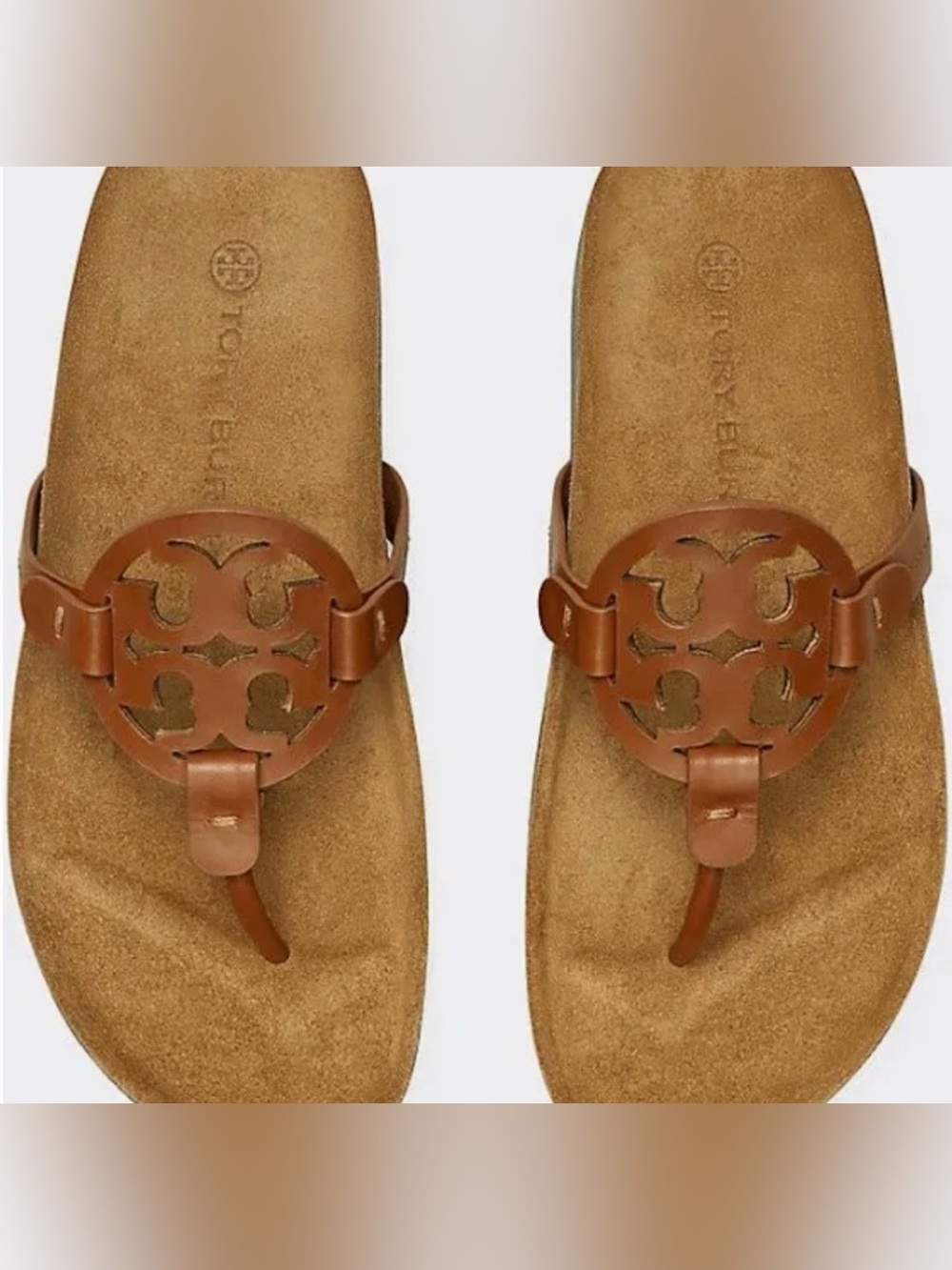 Tory Burch Miller Cloud Sandals Suede
Footbed Brown Leather Size: 8M - Picture 2 of 9